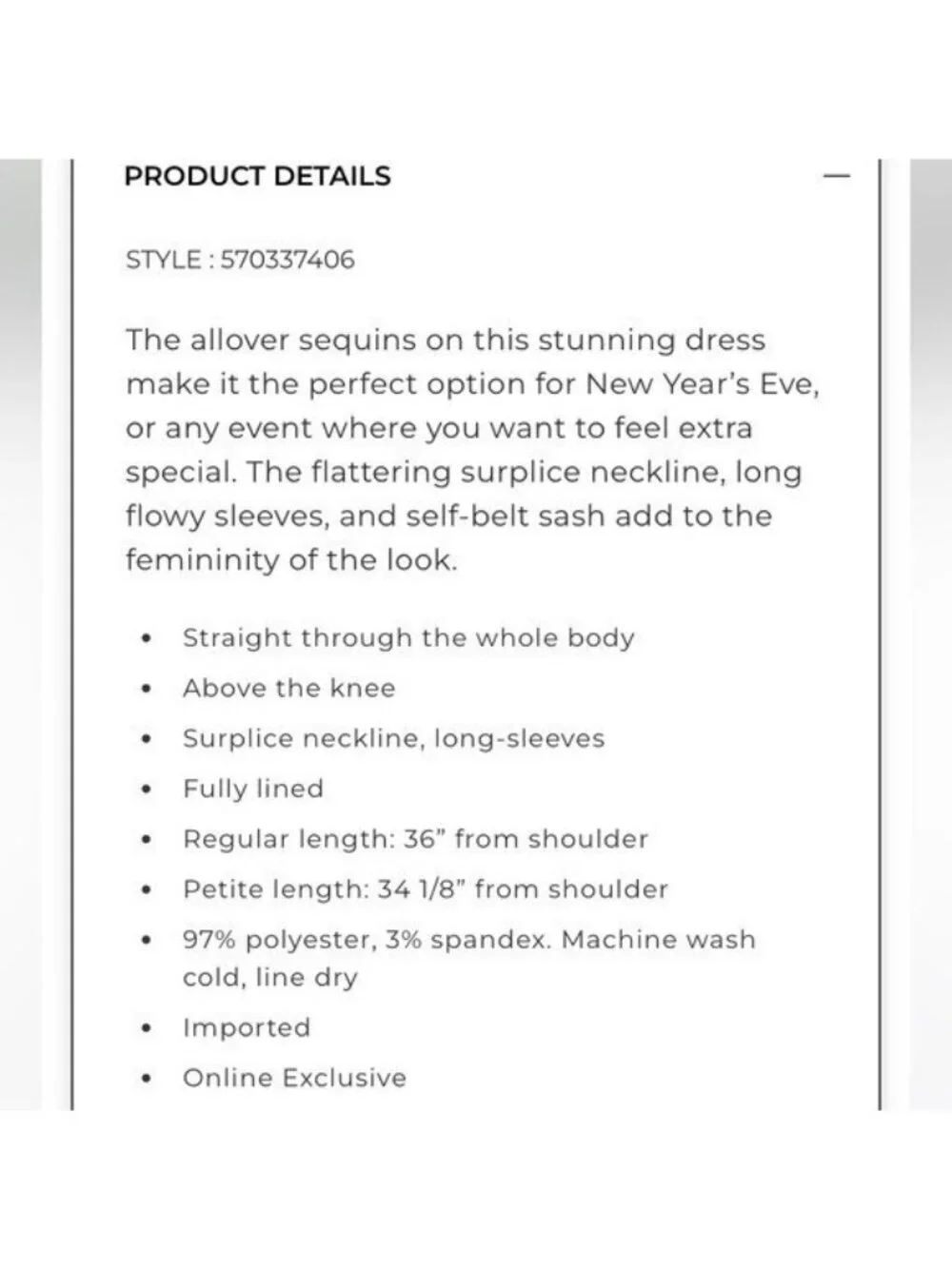 White House Black Market Sequin Dress Small